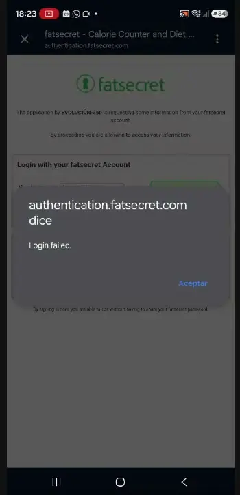 Login failed
