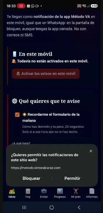 Samsung pide permiso para notificaciones