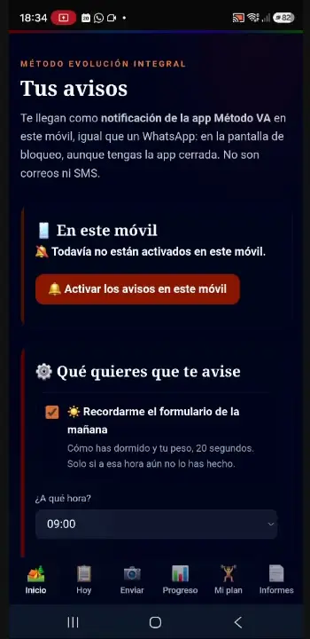 Al volver, Todavía no están activados