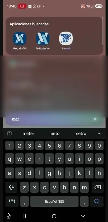 Buscador del móvil con dos iconos Método VA