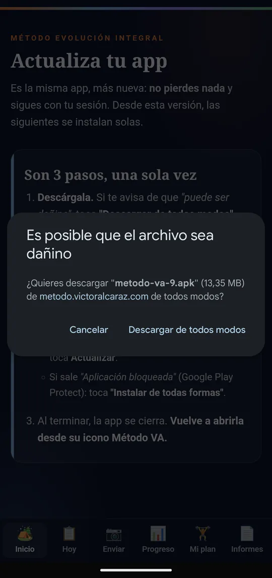 Aviso Es posible que el archivo sea dañino